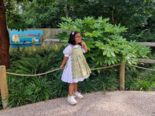 Load image into Gallery viewer, Classic White Hakoba Lace Dress with Handblocked Apron
