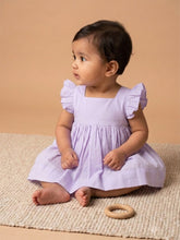 Load image into Gallery viewer, Pure Ruffle Baby Dress with Bloomers | Mull Cotton - Purple
