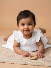 Load image into Gallery viewer, Pure Ruffle Baby Dress with Bloomers | Mull Cotton | White
