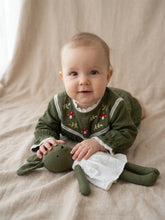 Load image into Gallery viewer, Baby Girl Lace Romper | Cotton | Olive Green
