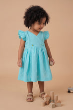 Load image into Gallery viewer, Wrap Dress | Cotton | Blue
