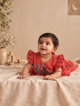 Load image into Gallery viewer, Jamna Set Girls | Chanderi Silk | Red
