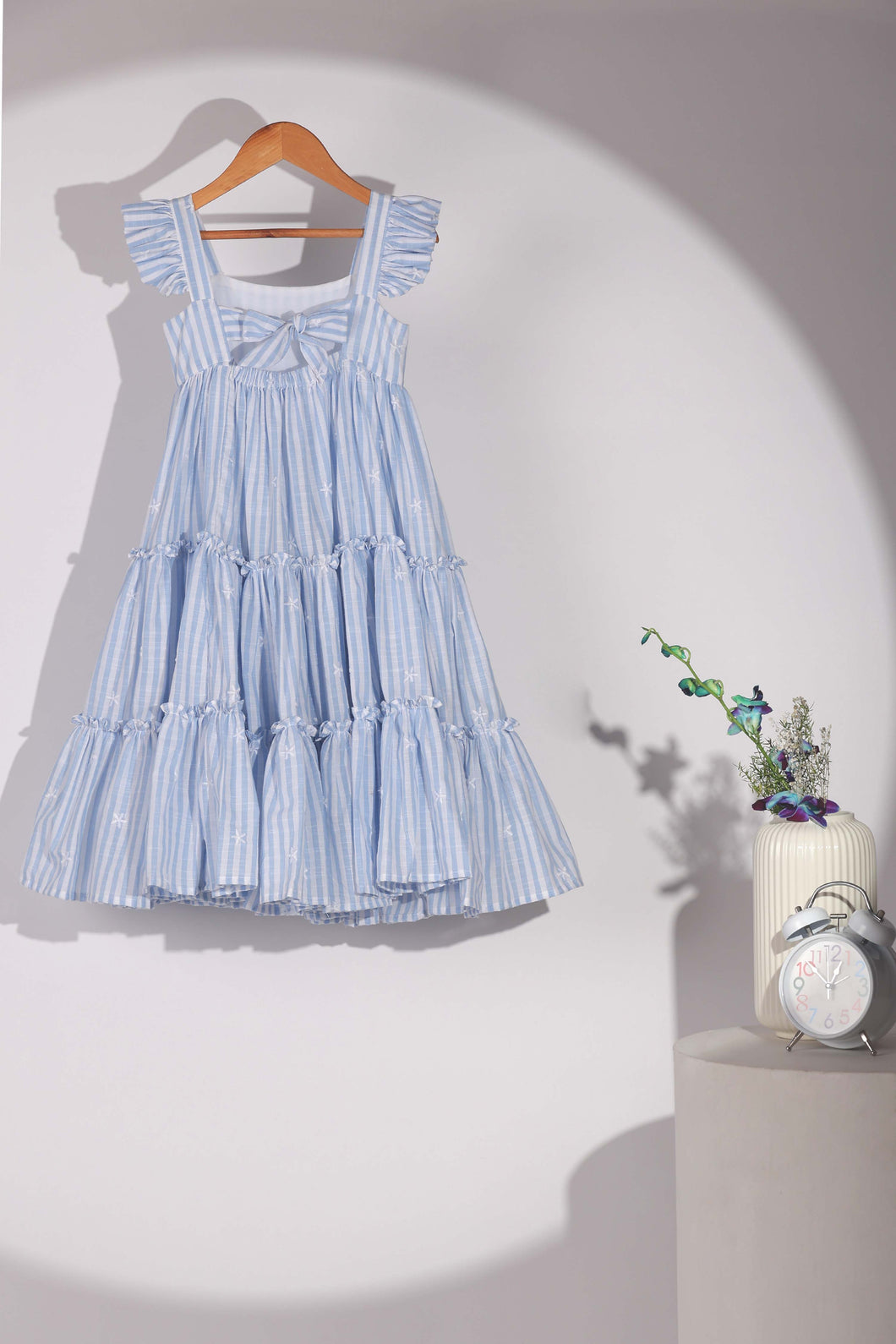 Sun Kissed Layered Dress - Mul Cotton - Blue Stripe