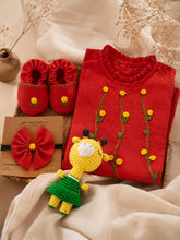 Load image into Gallery viewer, The Aarambh Luxury Newborn Gift Set |  Chanderi Silk | Red
