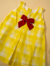 गैलरी व्यूवर में इमेज लोड करें, Yellow Check Rakhi Gift Hamper for Sister - Vintage Dress &amp; Handmade Doll
