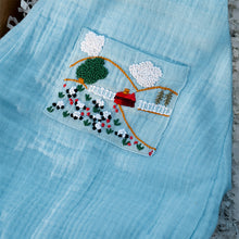 Load image into Gallery viewer, Little Countryside Playsuit | Cotton Muslin Baby Romper | Blue
