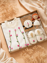 Load image into Gallery viewer, The Aarambh Luxury Newborn Gift Set |  Chanderi Silk | Off-White

