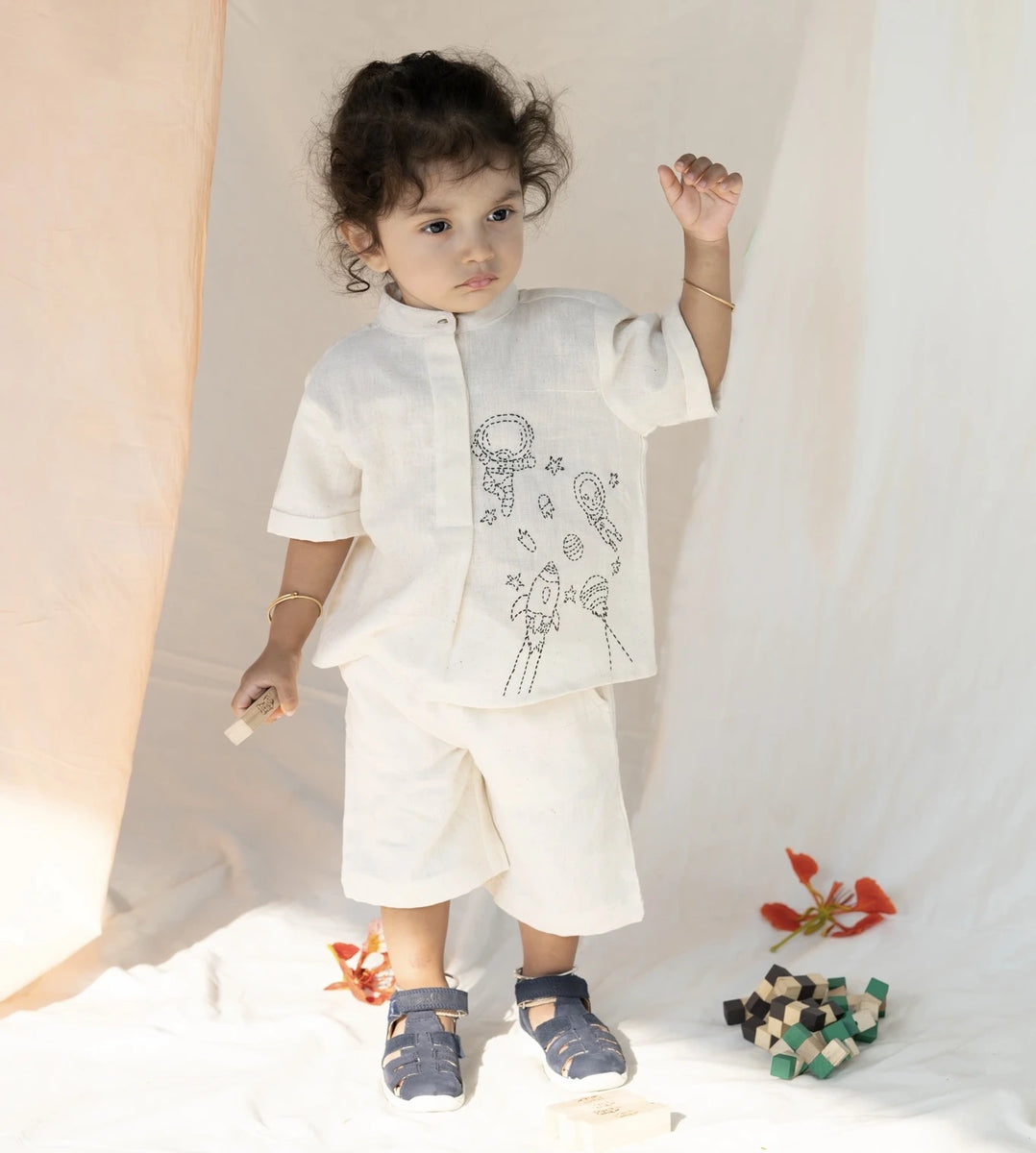 Organic Cotton Doodle Shirt and Cargo Shorts | Unisex | Kora | Organic ...