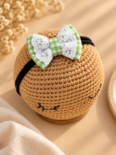 Load image into Gallery viewer, Newborn Mini Bow | Hair Clips | Headband | Lime Green Check
