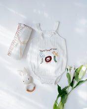 गैलरी व्यूवर में इमेज लोड करें, Baby Boy Gift Hamper with Cotton Romper and Swaddle | Little Meadows | White
