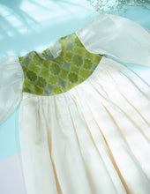 गैलरी व्यूवर में इमेज लोड करें, Chanderi Silk Dress for Girls | Shades of Pastel Green | Stylish and Comfortable
