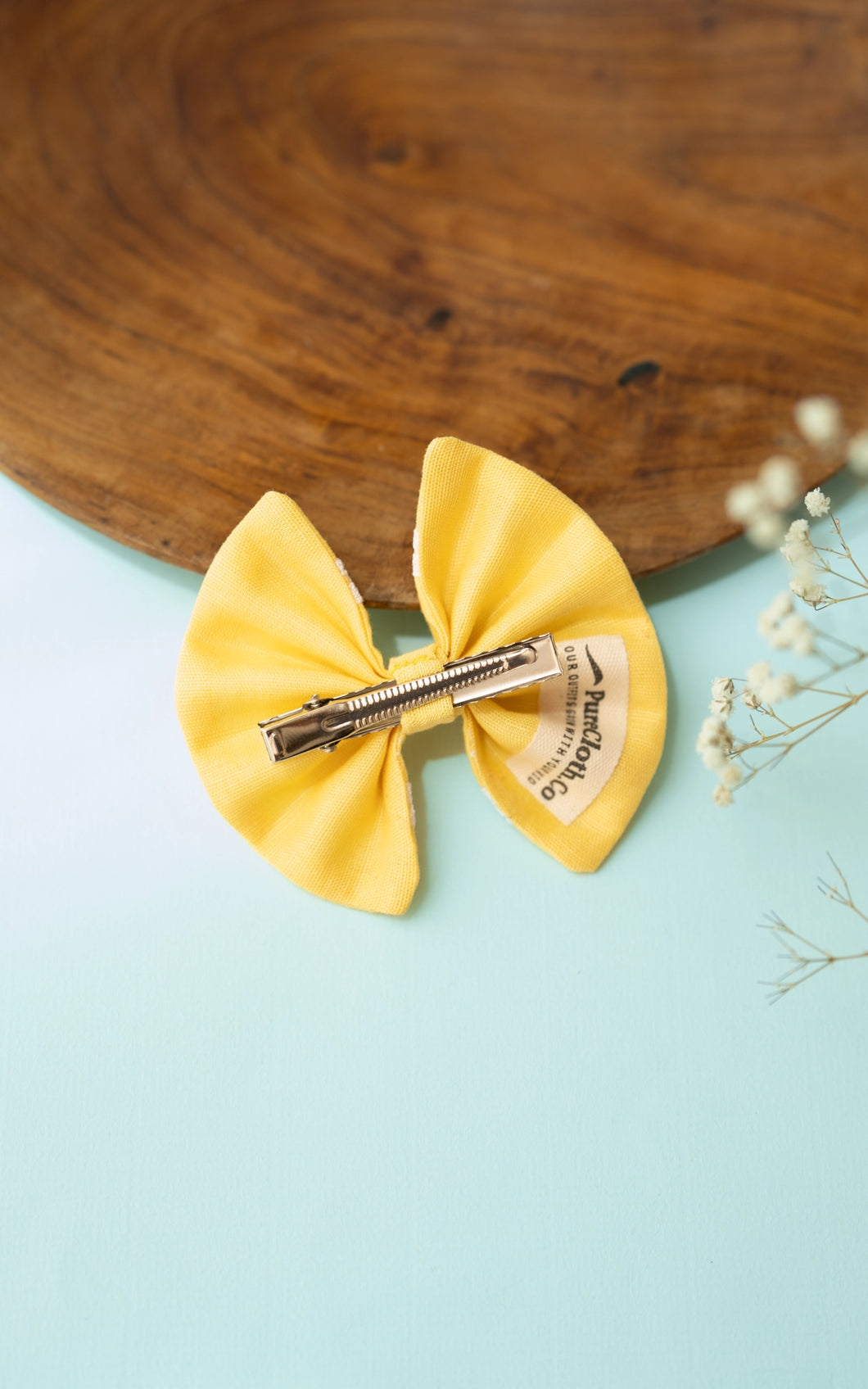 Yellow Flutter Lace Bow for Girls