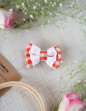 Load image into Gallery viewer, Red Check Lace Mini Bow for Infants | Hair Clip | Headband
