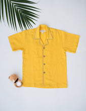 Load image into Gallery viewer, Handwoven Cotton Shirt for Kids | Spread Collar | Yellow
