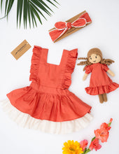 Load image into Gallery viewer, Gift Hamper For Girls| Peach Princess Dress &amp; Doll Hamper
