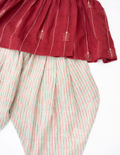 Load image into Gallery viewer, Handwoven Flutter Sleeve Top and Striped Balloon Pant Set
