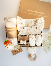 Load image into Gallery viewer, Organic Gift Hamper for Newborns | Eco-printed Gift Set | Whispering Leaves
