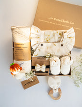 Load image into Gallery viewer, Organic Gift Hamper for Newborns | Eco-printed Gift Set | Whispering Leaves
