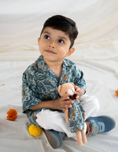 Load image into Gallery viewer, Cotton Shirt for Kids | Classic Collar | Indigo Print
