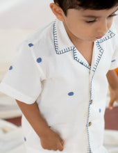 Load image into Gallery viewer, Handwoven Cotton Shirt for Kids | Classic Collar | Jamdani Weave
