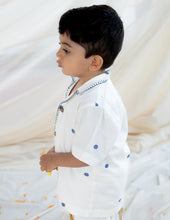 Load image into Gallery viewer, Handwoven Cotton Shirt for Kids | Classic Collar | Jamdani Weave
