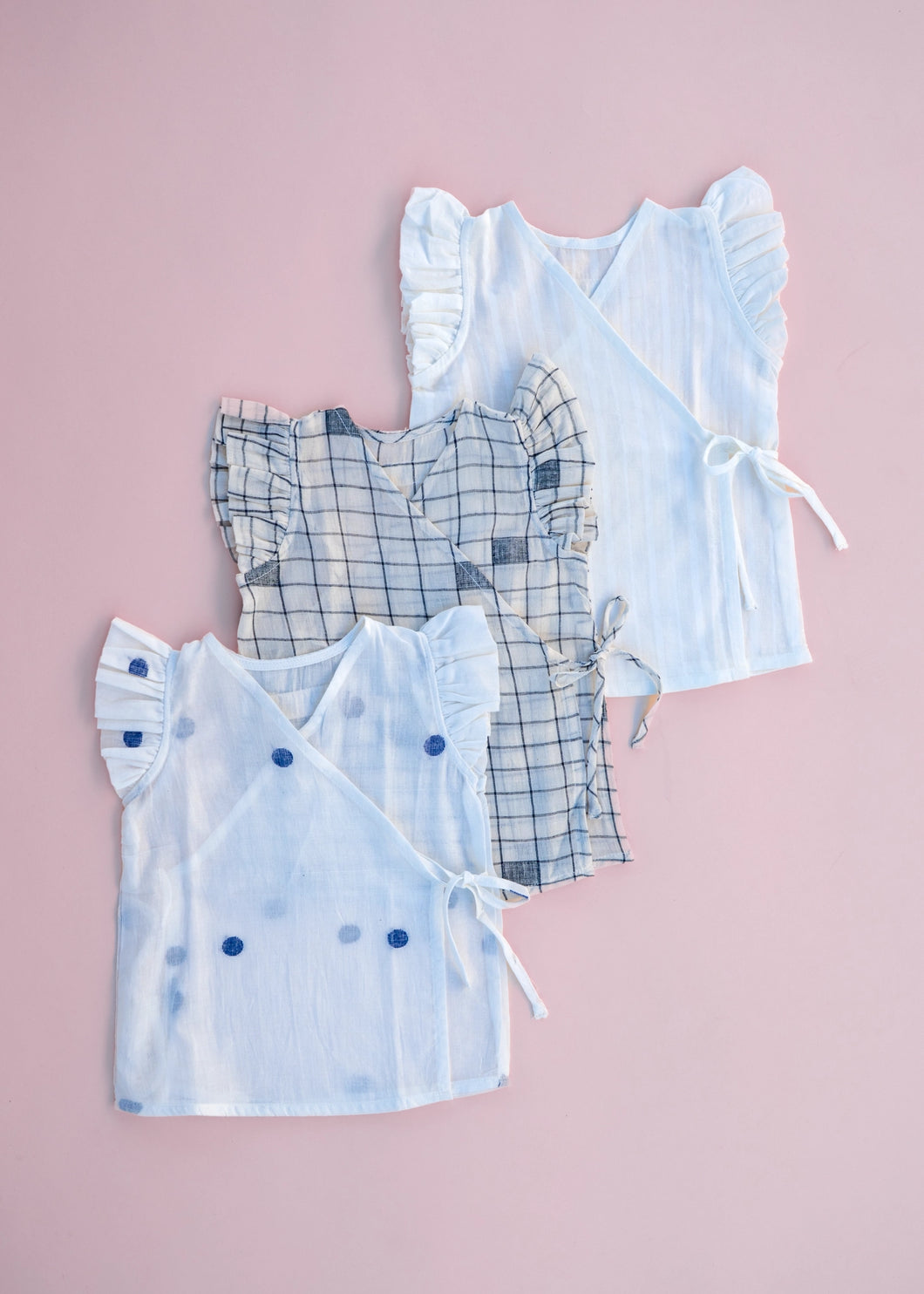 Newborn Jabla | Handwoven Mull Cotton | Jamdhani Elegance | Set of 3 | Girls
