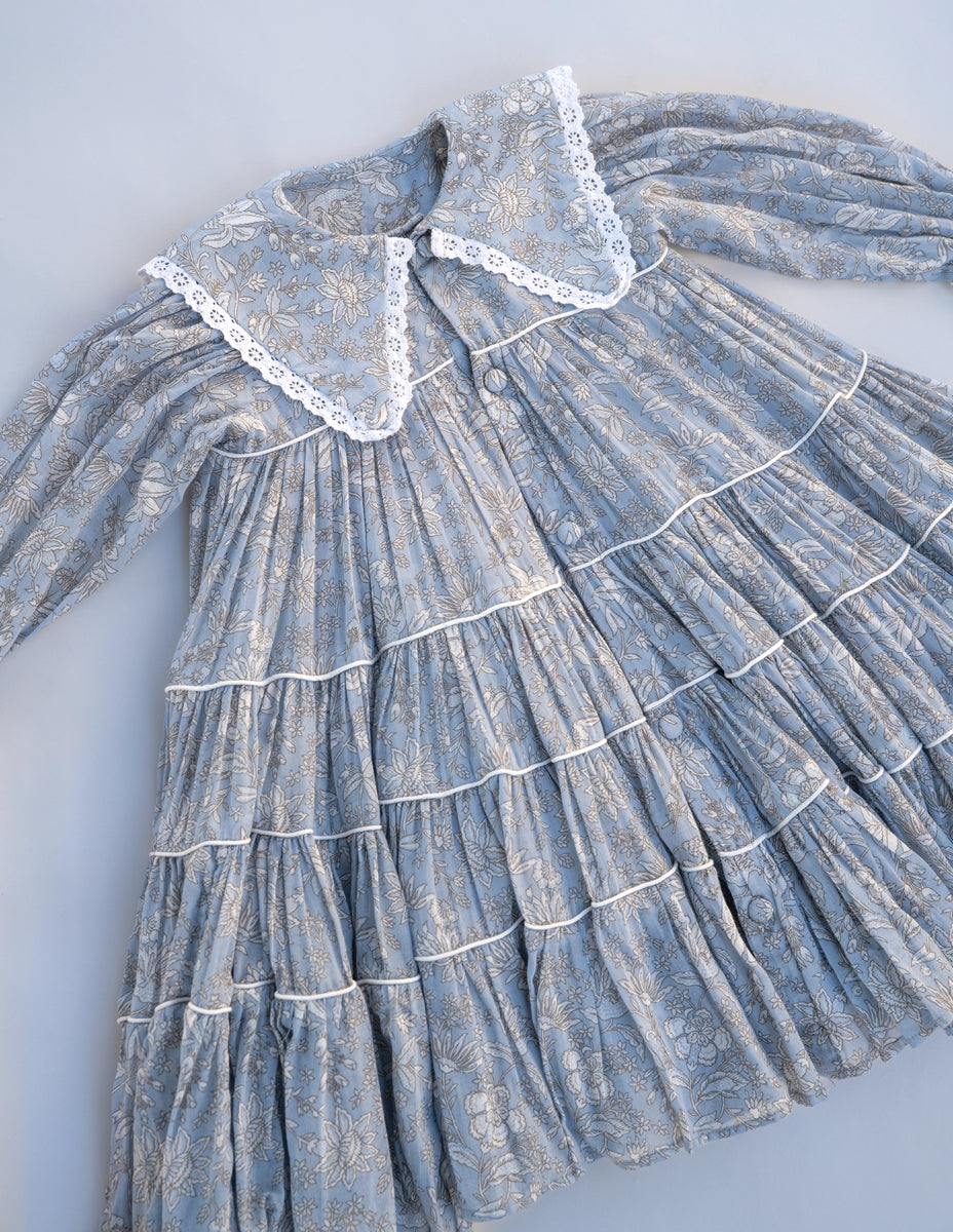 Floral Layered Shirt Dress | Kidswear - PureCloth.Co