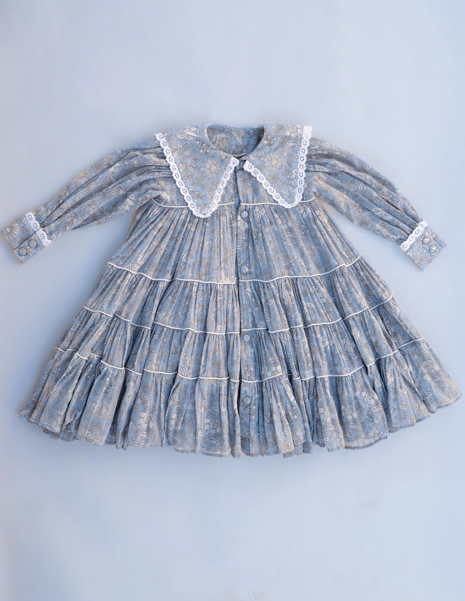 Floral Layered Shirt Dress | Kidswear - PureCloth.Co