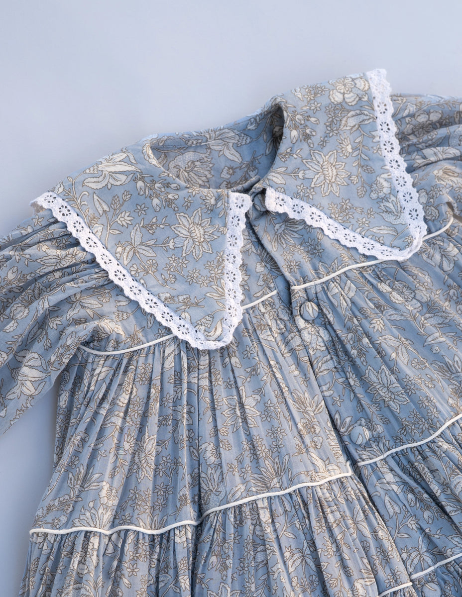 Floral Layered Shirt Dress | Kidswear - PureCloth.Co