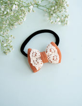 Load image into Gallery viewer, Newborn Mini Lace Bow Hair Clips | Headband | Rust Orange
