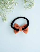 Load image into Gallery viewer, Newborn Mini Lace Bow Hair Clips | Headband | Rust Orange
