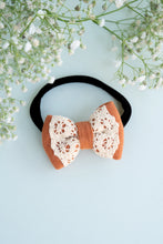 Load image into Gallery viewer, Newborn Mini Lace Bow Hair Clips | Headband | Rust Orange
