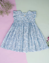 Load image into Gallery viewer, Blue Petal Wrap Dress for Infants &amp; Toddlers| Baby Frock
