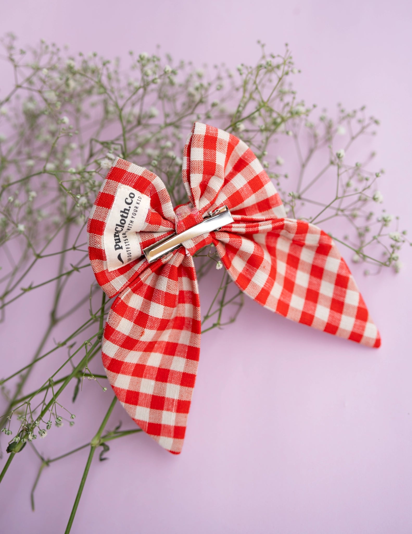Lele Sadoughi Antoinette Embellished Gingham Bow Hair Clip Picnic Check NWT Large Alligator Clip Bow in Gingham Thistle main image 3
