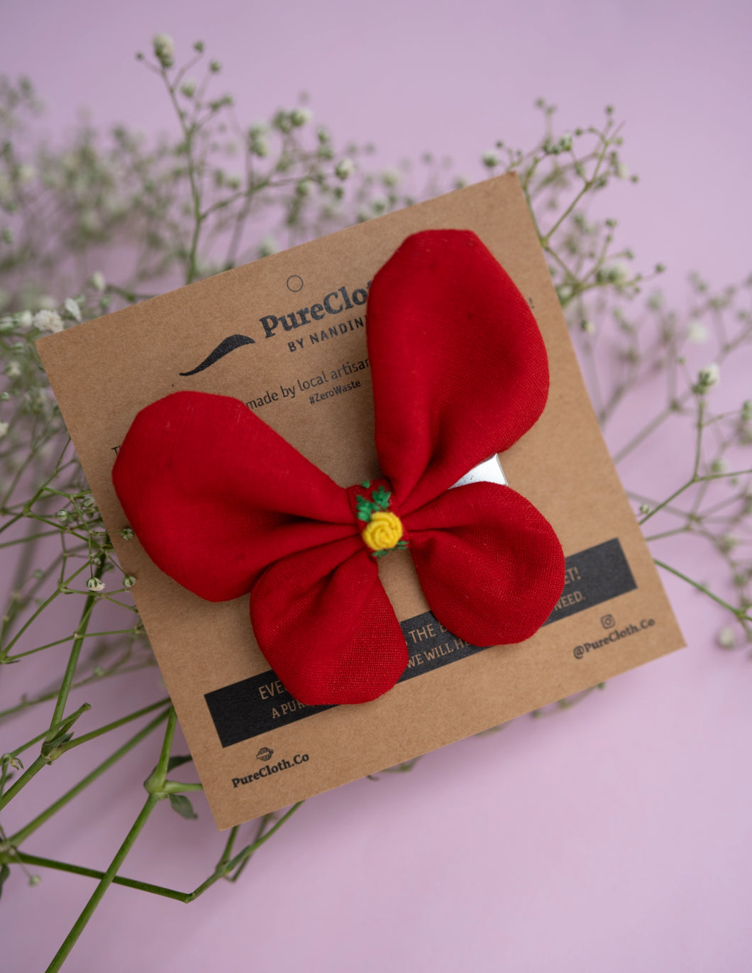 Red Flutter Bug Hair Clip | Butterfly Hair Clip