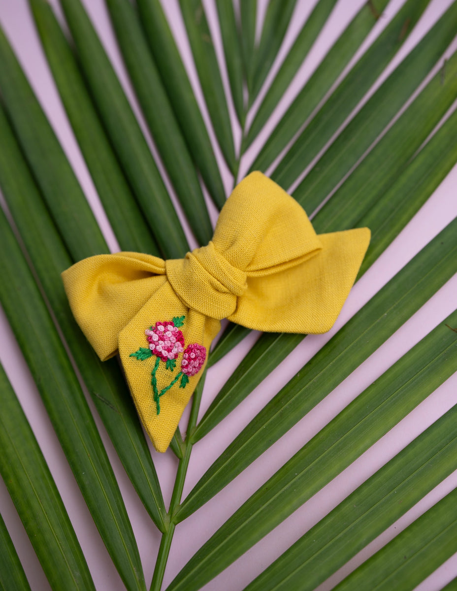 Knotted Ribbon Bow | Sunny Yellow – PureCloth.Co