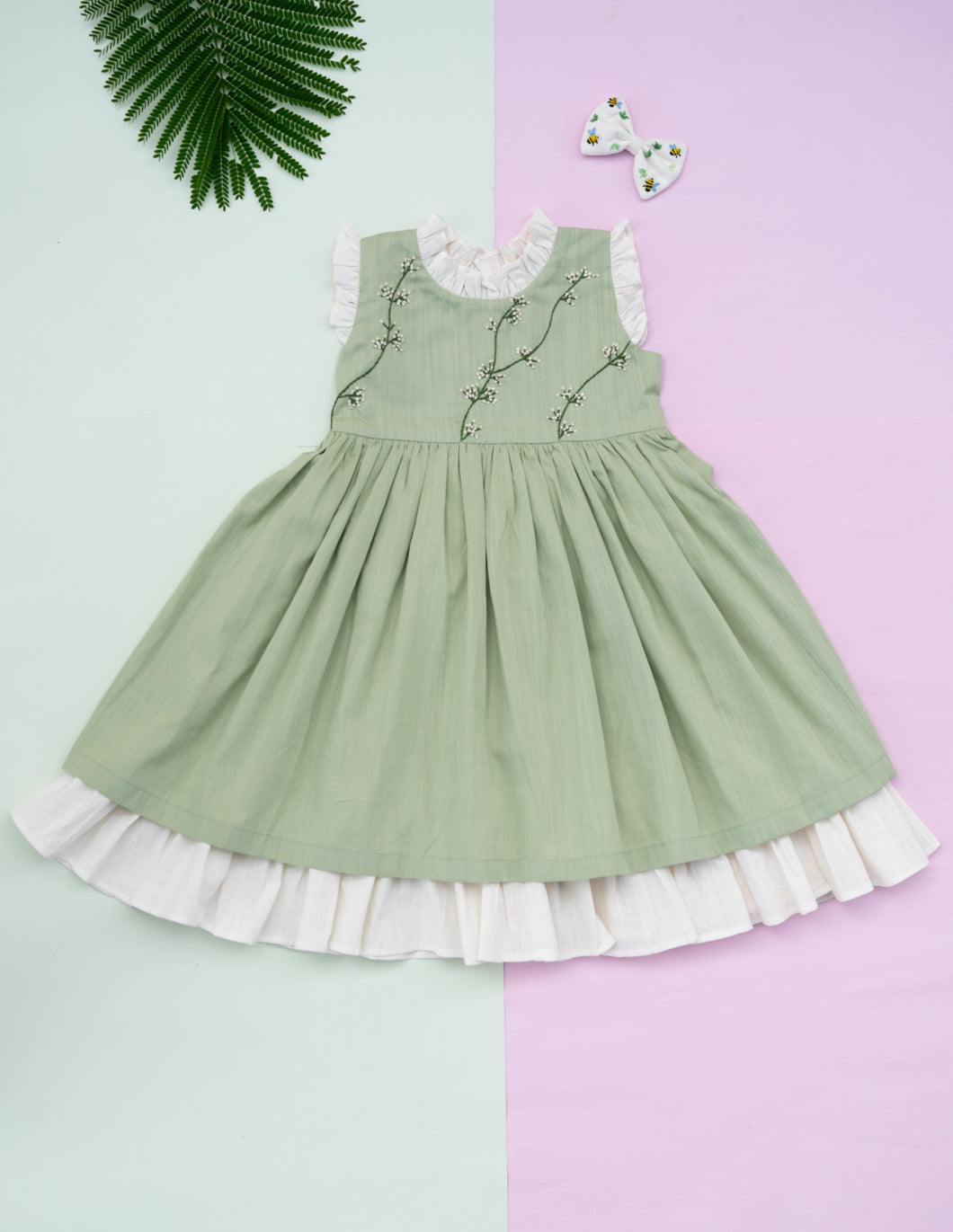 Party Wear Cotton Dress | Pastel Birthday Frock | Girls