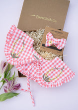 Load image into Gallery viewer, Detachable Collar and Hair Bow set - Pink Check
