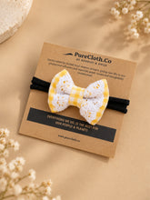 Load image into Gallery viewer, Newborn Mini Bow | Hair Clips | Headband | Yellow Check
