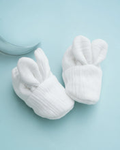 Load image into Gallery viewer, White Bunny Booties | Handcrafted Comfort for Tiny Feet
