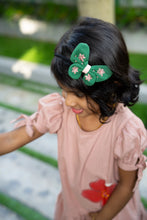 Load image into Gallery viewer, Green Meadow Butterfly Hair Clip for Girls | Handmade
