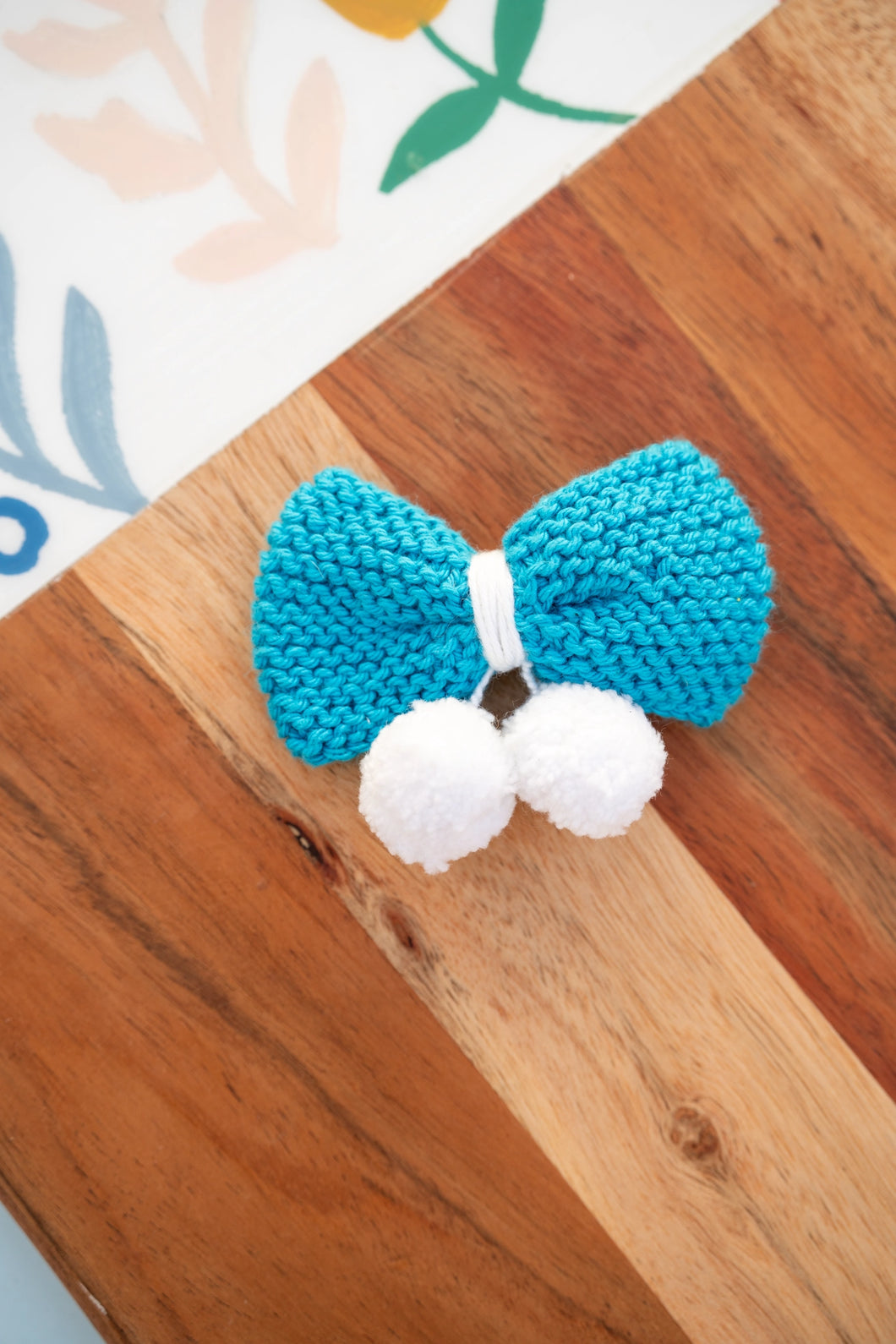 Knitted Bow Hair Clips | Blue