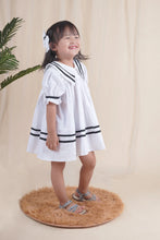 Load image into Gallery viewer, Sailor Dress for Girls | Cotton | White
