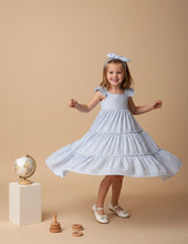 गैलरी व्यूवर में इमेज लोड करें, Sun Kissed Layered Dress - Mul Cotton - Blue Stripe
