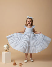गैलरी व्यूवर में इमेज लोड करें, Sun Kissed Layered Dress - Mul Cotton - Blue Stripe
