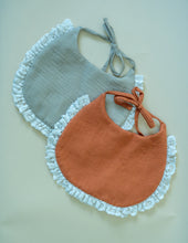 Load image into Gallery viewer, Baby Muslin Ruffled Bibs | Set of Two
