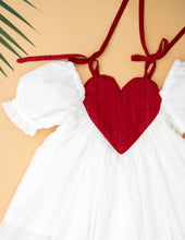 Load image into Gallery viewer, Kota Silk Heart Dress | White Baby Dress | Pure Silk
