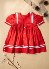 गैलरी व्यूवर में इमेज लोड करें, Sailor Dress for Girls | Cotton | Red
