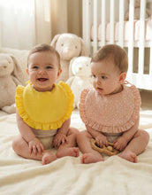 Load image into Gallery viewer, Baby Muslin Ruffled Bibs | Set of Two
