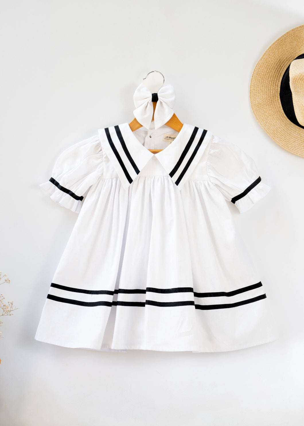 Sailor Dress for Girls | Cotton | White